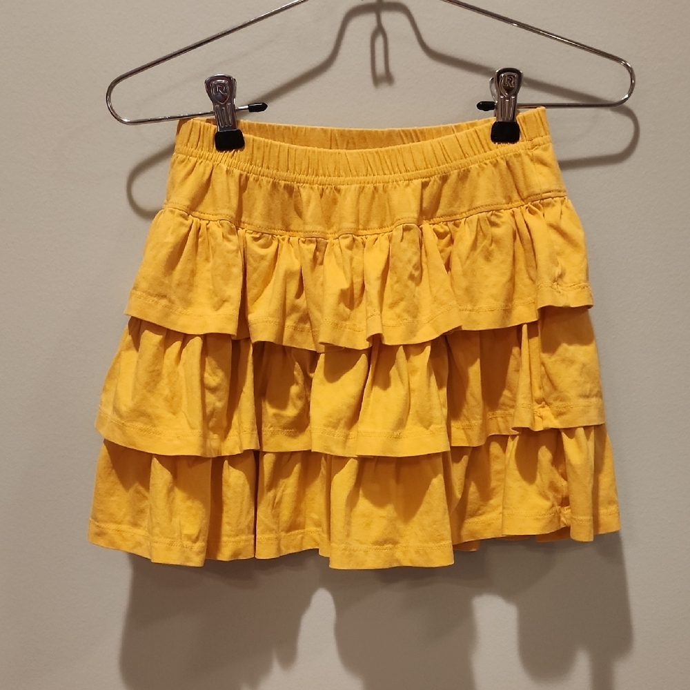 Hanna Andersson Yellow Three Tier Ruffle Skirt With Shorts Skort 140 - Picture 2 of 11